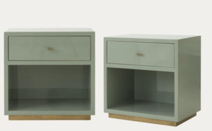 Pack 2 mesitas de noche verde 1 cajón Kenay home 658€